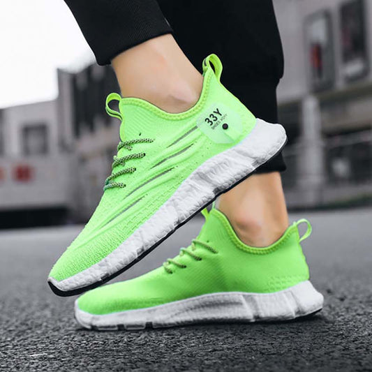 Comfortable and Breathable Men's Sports Shoes Summer Trend Casual Shoes Running Shoes Mesh Flying Shoes