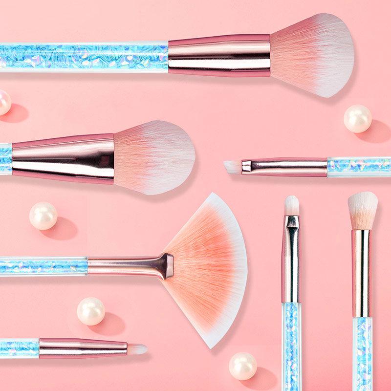 5/7/8Pcs High-Grade Aluminum Tube and Diamond Handle Eye Makeup Brush Set