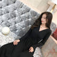 Fashion Women's Casual Solid Long Sleeve Wrap V-Neck Button with Belt Ruffle Waist Dress