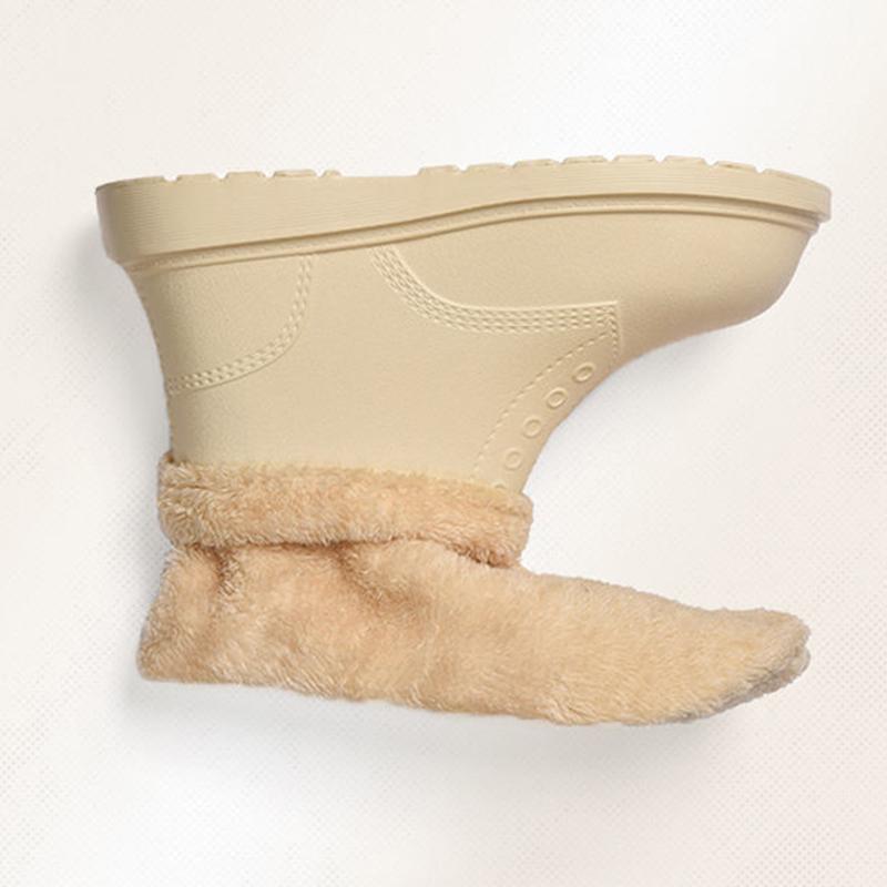 Plus Velvet Warm Shoes Anti-skid Warm Waterproof Rain Boots EVA Car Wash Kitchen Plus Velvet Cotton Shoes Student Boots