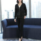 2pcs/set Knitted Suit Women Fashion V-neck Cardigan Top + Casual Knitted Pants Two-piece Female Jogging Outfits