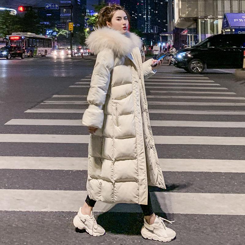 Women's Down Coat Cotton Coat Winter Loose Mid-length Over The Knee Coat Women