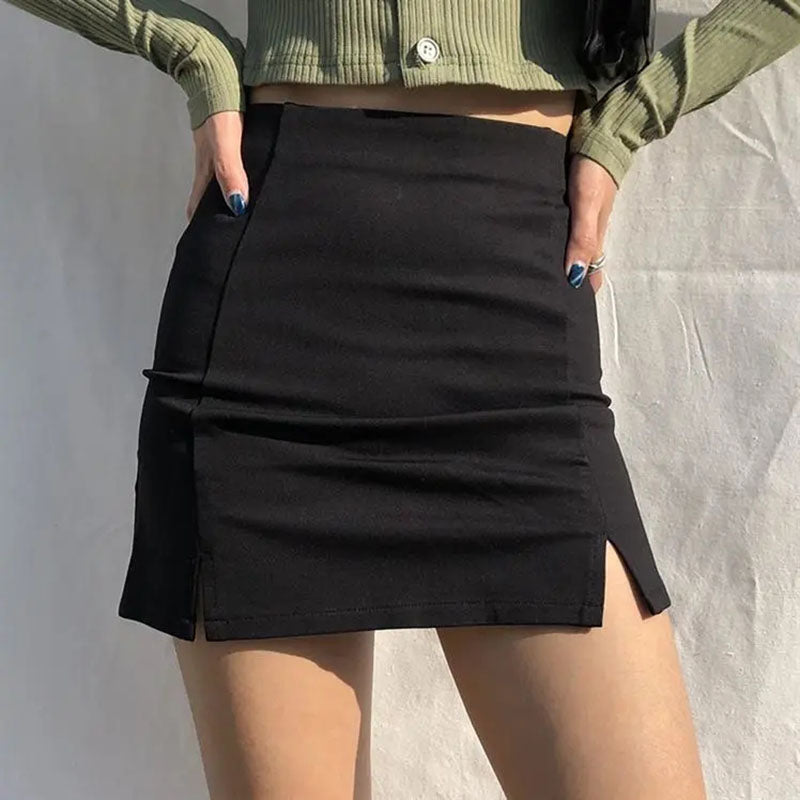 Mini Skirt Girls Casual A-line Skirts Women Summer High Waist Club Skirt Ladies Slim Black Skirts Streetwear