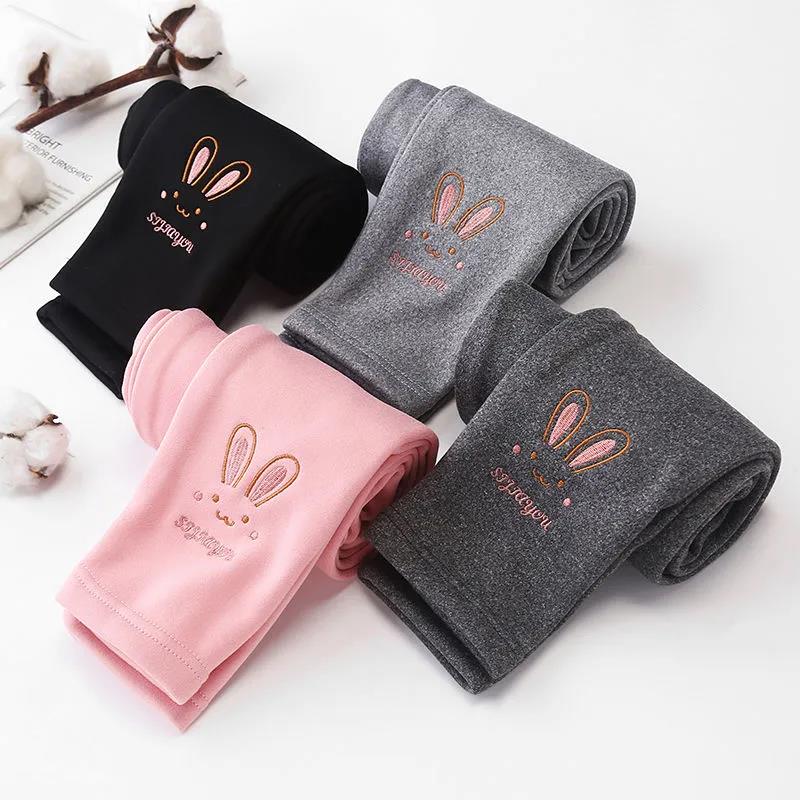 Girls' Leggings Spring Autumn Models Outer Wear Plus Velvet Padded Kids Leggings Winter PantsChildren's Pants