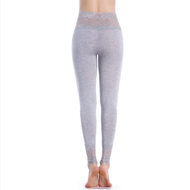 Long Johns Ladies Thin Inner Wear Tight-fitting High-waist Lace Trousers Sexy Stretch Slim-fitting Leggings Spring and Autumn Underpants