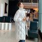 Women's Down Coat Mid-length Stand-up Collar Winter Bright Face Over-the-knee Cotton Coat