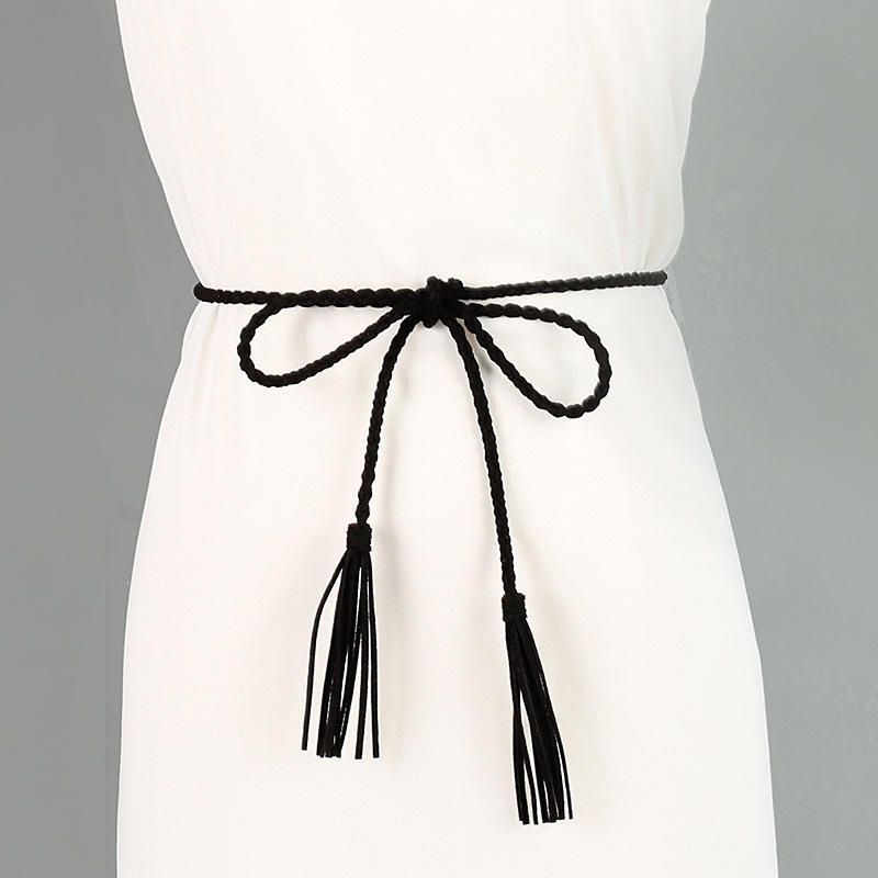 Womens Belt Style Candy Colors Hemp Rope Braid Belt Female Belt For Dress