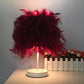 European Fashion Net Red Feather Table Lamp Wedding Celebration Decoration White Bedroom Bedside Creative Living Room Small Light