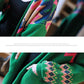 Vintage Rhombus Printed Knitted Cardigan Sweater Women Spring Autumn Oversized Knitted Jacket Loose Long Knitwear Outer Wear