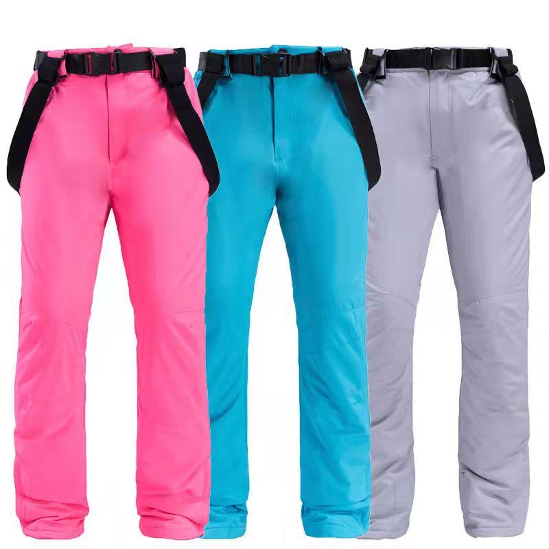 Men's and Women's Snowboard and Ski Pants Outdoor Windproof and Waterproof Detachable Overalls Winter Thick Warm Cotton Trousers