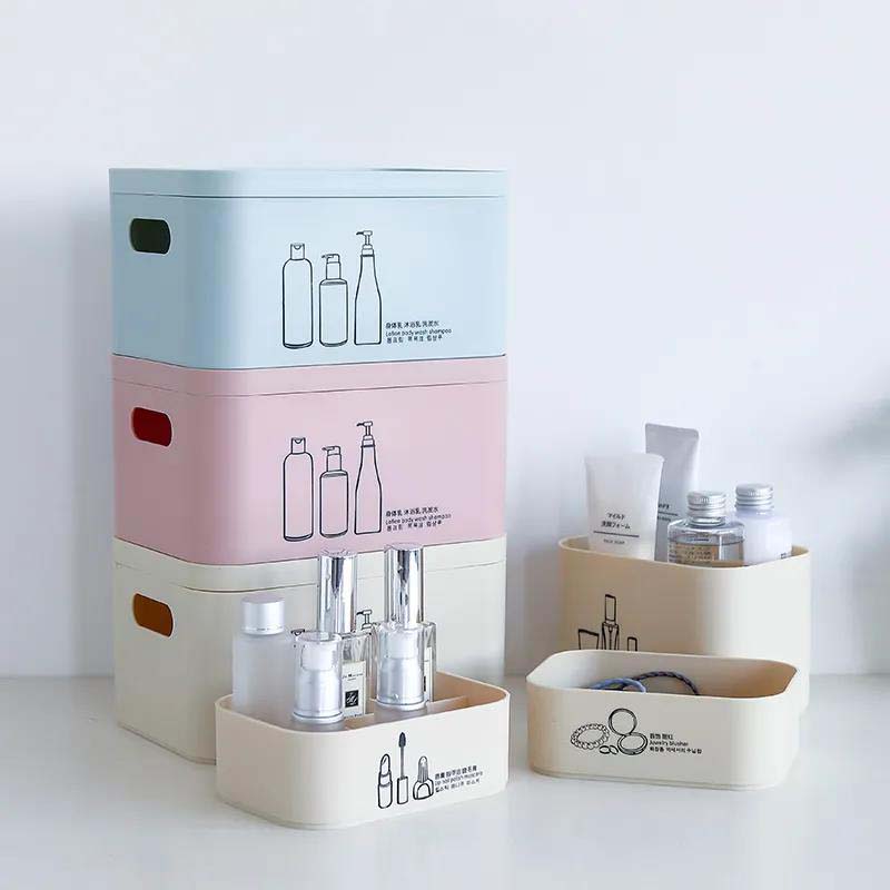 Surrural Storage Box Desktop Plastic Box Bathroom Cosmetics Finishing Box Kitchen Storage Box Snack Storage Basket