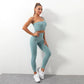 2PCS Women's Yoga Wear Sports Suit One Shoulder Vest Sports Bra Tight Hip Pants Elastic Pants Solid Color Gym Running Fitness Athletic Clothing Sets
