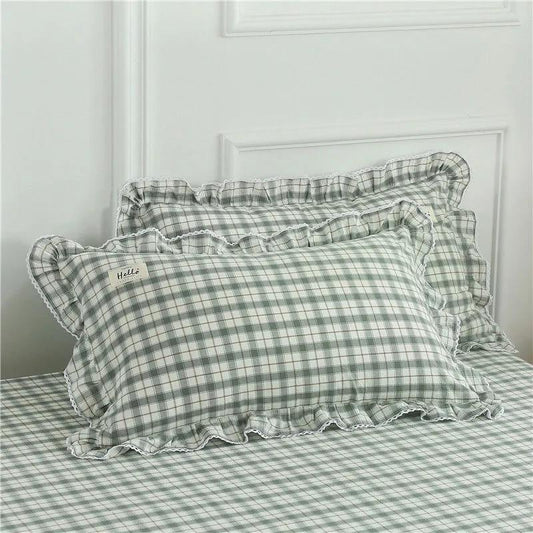Washed Cotton Cotton Side Pillowcase Solid Color Cotton Pillowcase Pillow Core Cover 48*74cm