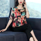 Women's Summer Print Short-sleeved T-shirt Women's Plus Size Mother Clothes