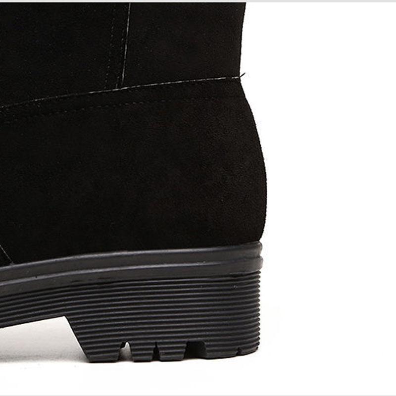 Winter Snow Boots Women's Mid-tube Mid-heel Plus Velvet Padded Non-slip Thick-soled Warm Cotton Boots