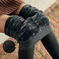 Autumn and Winter Plus Velvet Thickened Leggings Women's Outer Wear Thin Warm Pants Cotton Vertical Strips Large Size High Waist Stepped Pantyhose