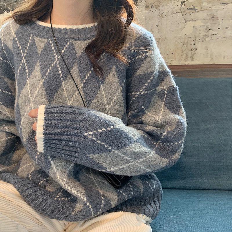 Round Neck Autumn and Winter Sweater French Loose Bottoming Shirt Young Women Fashion Simple Jacket