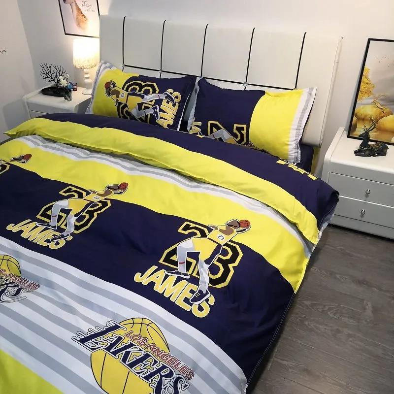 Cotton Fashion Printing Four-piece Skin-friendly Soft Quilt Cover Sheet Double Bed Bedding Set