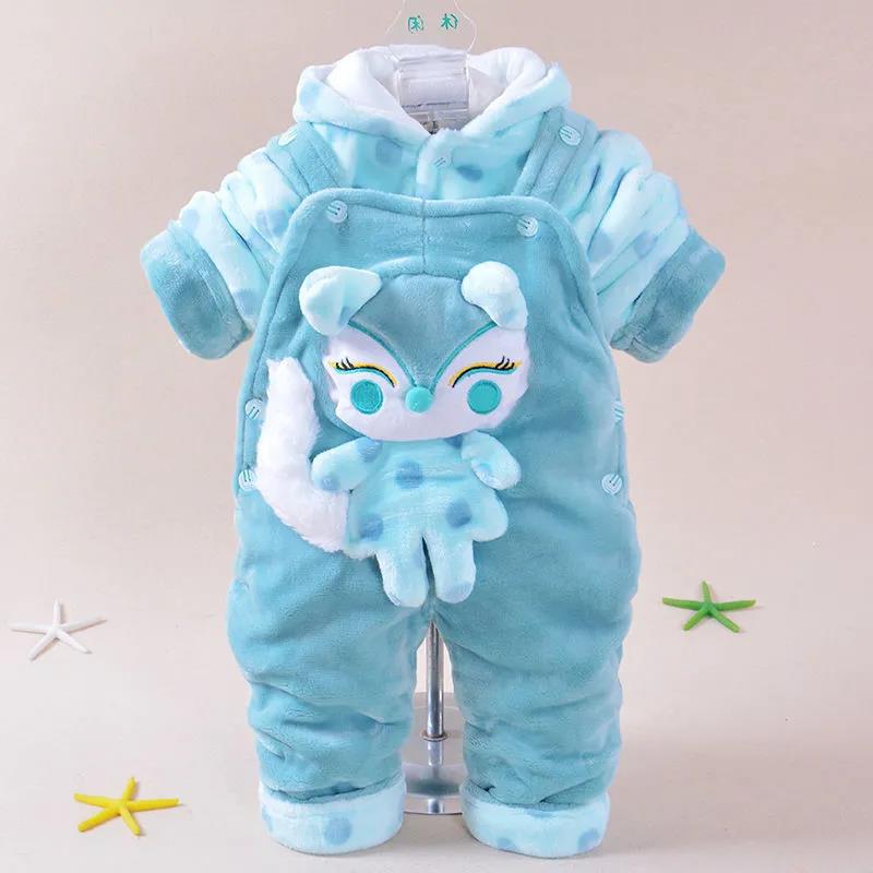 Newborn Flannel Children's Bib Set Clothes Western-style Solid Color Hooded Baby Cotton Jacket Winter Thin Cotton Three-piece Set