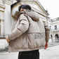Fashion Trend Men's Cotton-padded Winter Handsome Plus Velvet Thick Warm Winter Clothes