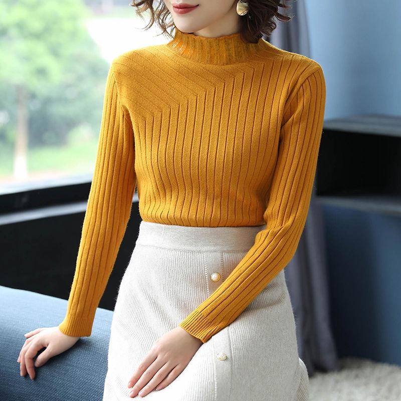 Women Sweater High Elastic Turtleneck 2019 Fall Winter Sweater Women Slim Bottoming Knitted Pullover