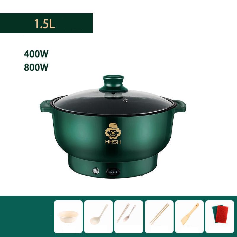 800W Single Mini Electric Steamer Heat Pot Non-stick Pot Electric Skillet Wok Multifunctional Kitchen Supplies