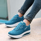 Women Shoes Pu Leather Breathable Waterproof Wedges Platform Shoes Women Sneakers Casual Shoes