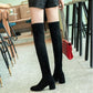 Faux Suede Women Over Knee Boots Lace Up Sexy Chick Heels Shoes Woman Female High Boots Botas Ladies High Boot