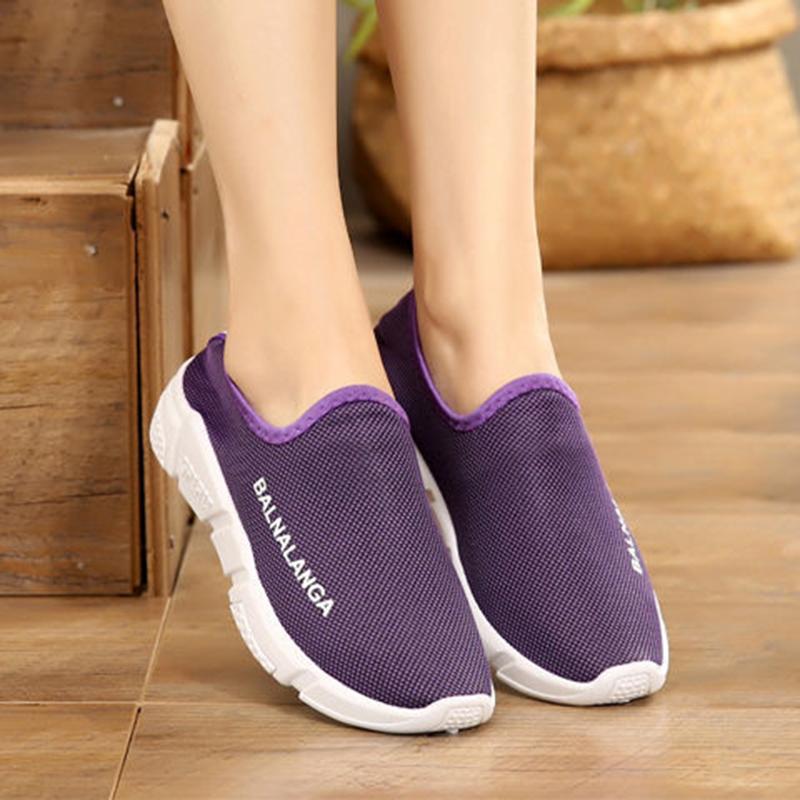 Spring  Autumn Fashion Ladies One-step Korean Version  All-match Breathable Non-slip Flat Soft Sole Sports Casual Shoes