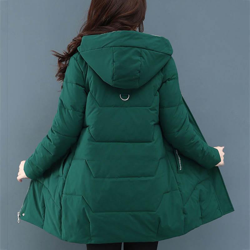 Plus Size Padded Down Jacket Ladies Mid-length Winter Wear