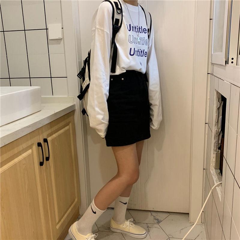 Letters Printed Sweatshirt Women Teens Girls Harajuku Casual Tops Clothes New Pullovers