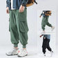 Men's Large Size Overalls Casual Pants Trend Pocket Cropped Pants Sports Pants