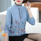 Autumn and Winter Thickened Velvet Sweater Knitted Long-sleeved Bottoming Shirt Middle-aged Pullover Casual Sweater