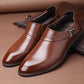 Pair of Shoes Men's Leather Business Casual Pointed Toe Shoes Wedding Shoes