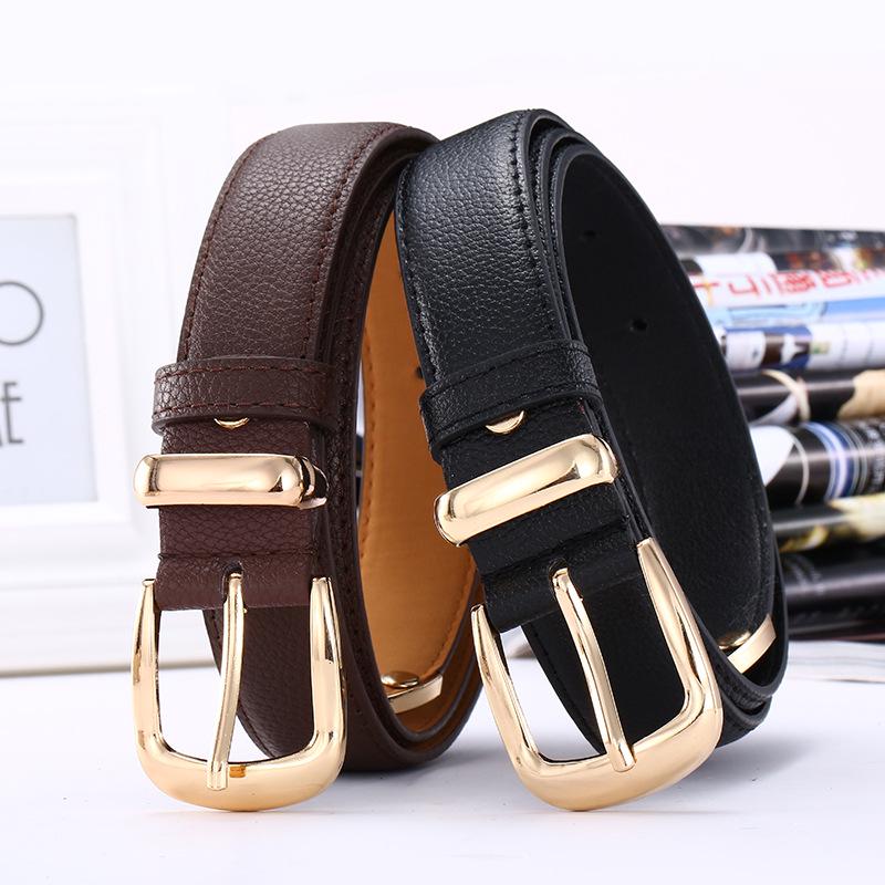 Fashion Men Women Buckle-Free Elastic Belt Leather Waistband for Jeans Pants