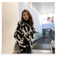 2 Colors Sexy Lady Turtleneck Leopard Sweater Knitwear Loose Pullover Jumper Short Top