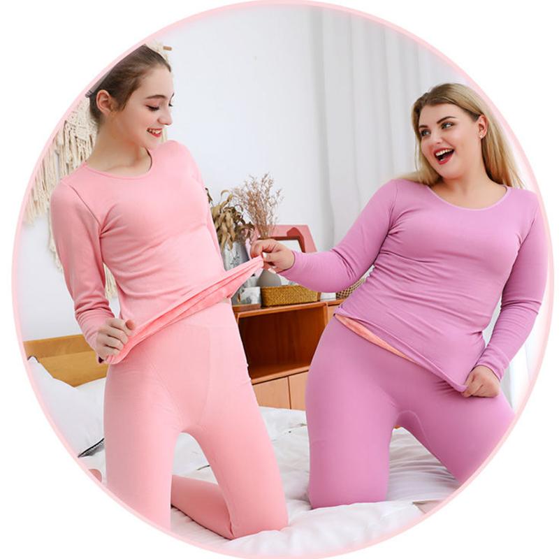 Thermal Underwear Women's Thick and Velvet Suit Body Tight-fitting Plus Size Autumn Clothes Long Trousers