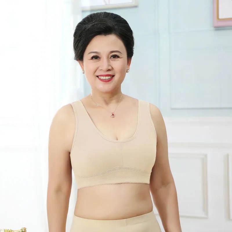 Large Size No Sponge No Steel Ring Underwear Thin Cotton Vest No Buckle Full Cup Beautiful Back Bra