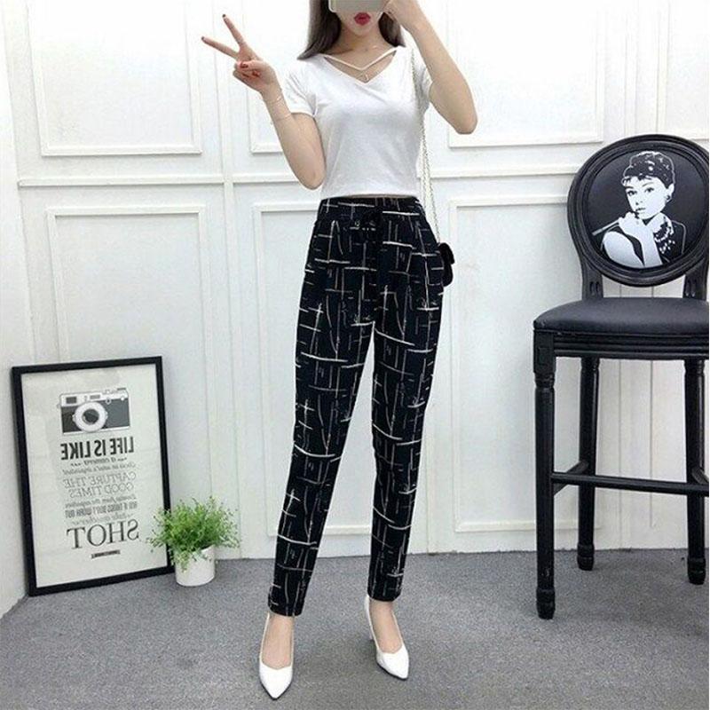 Harem Pants Women's Pants Loose Large Size Ninth Pants Pencil Pants Casual Elastic Pants Elastic Pants
