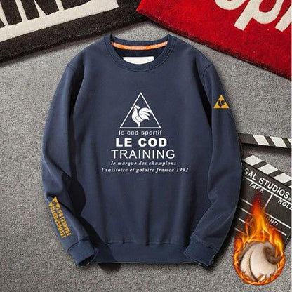 Sweater Men's Pullover Spring and Autumn Round Neck Loose Jacket Plus Velvet Thickening Tide Brand Men's Long Sleeves