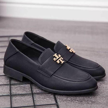 Men's Shoes Creative Lace-up Casual Leather Shoes Men's Leather Flats Slip-On Shoes