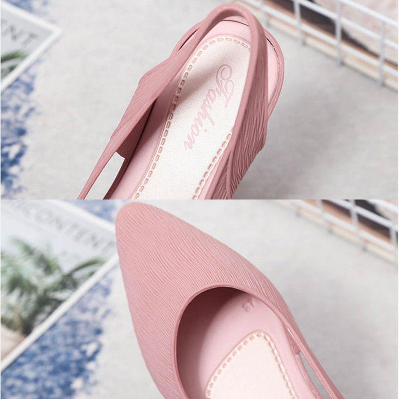 Sandals Women's Summer Outdoor Ladies Style Korean Style Single Shoes Solid Color Casual Shoes Shallow Shoes