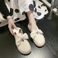 Women's Two Ways To Wear Small White Shoes Spring Shallow Ladies Shoes Flat Bow Soft Bottom Home Comfortable Mother Shoes Slip-on Student Casual Shoes