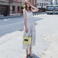 Mid-length Sling Chiffon Polka Dot Floral Dress Female Slimming Fairy Long Skirt Sling Polka Dot Dress Large Skirt A-line Version
