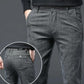 Men's Casual Cotton Linen Pants Business Plaid Trousers Straight Slim Long Pants Spring and Autumn Office Casual Pants