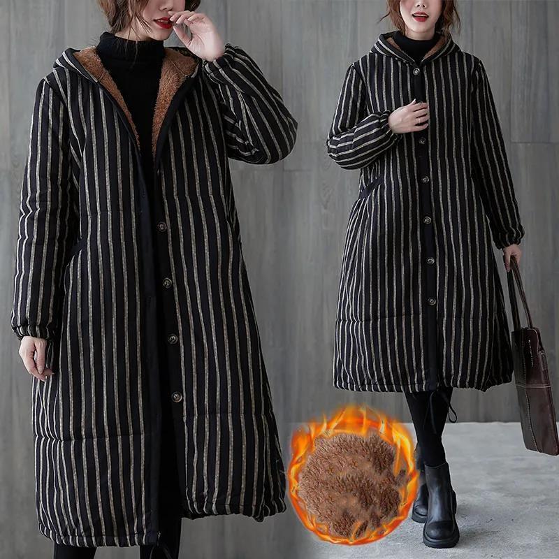 Middle-aged and Elderly Large-size Ethnic Style Cotton-padded Jacket Women's Winter Clothes Mid-length Cotton-padded Jacket