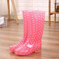 Rain Boots Women Print PVC Waterproof Shoes for Girls Knee-high Slip on Anti Skip Boots Long Tube Boots Fashion Size 36-41