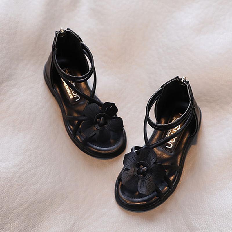 Girls' Roman Shoes  Summer Sandals  Princess Shoes  Korean Version  Children's Soft-soled Open-toed Beach Shoes