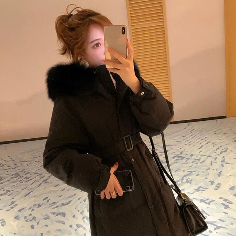 Down Jacket Women's Mid-length White Duck Down Student Korean Style Slim Coat Female Ins Winter