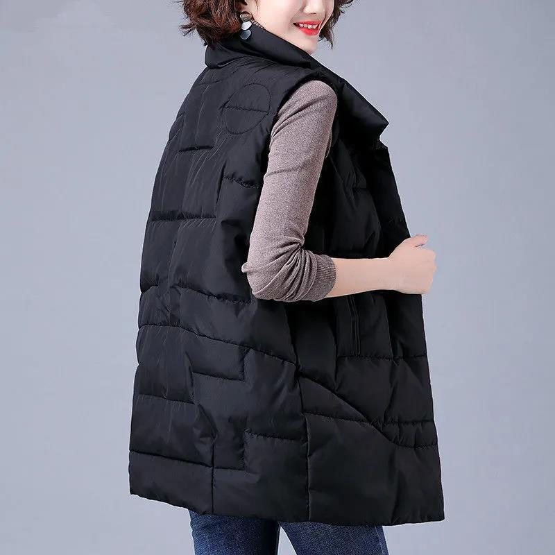 Ladies Down Cotton Vest Mid Length Autumn Winter Loose Jacket